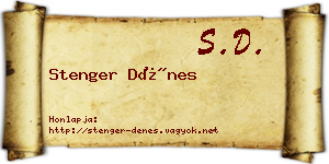 Stenger Dénes névjegykártya